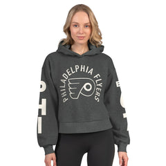 NHL Heather Charcoal Philadelphia Flyers Starter Women's Star Player Cropped Fleece Hoodie