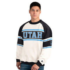 NHL White Utah Mammoth Starter Male Adult Defense Fleece Crewneck Sweatshirt