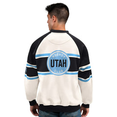 NHL White Utah Mammoth Starter Male Adult Defense Fleece Crewneck Sweatshirt