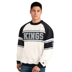 NHL White Los Angeles Kings Starter Male Adult Defense Fleece Crewneck Sweatshirt