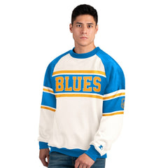 NHL White St. Louis Blues Starter Male Adult Defense Fleece Crewneck Sweatshirt