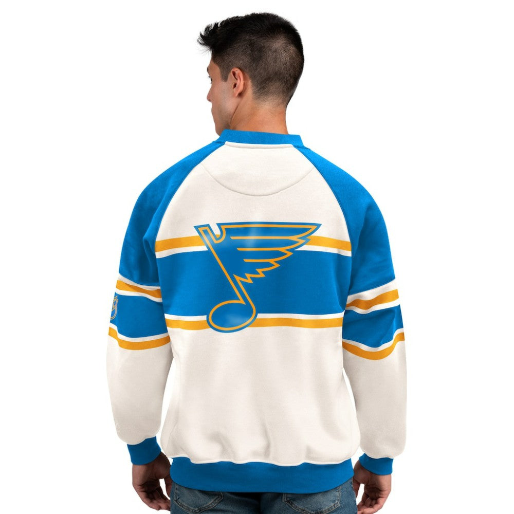 NHL White St. Louis Blues Starter Male Adult Defense Fleece Crewneck Sweatshirt