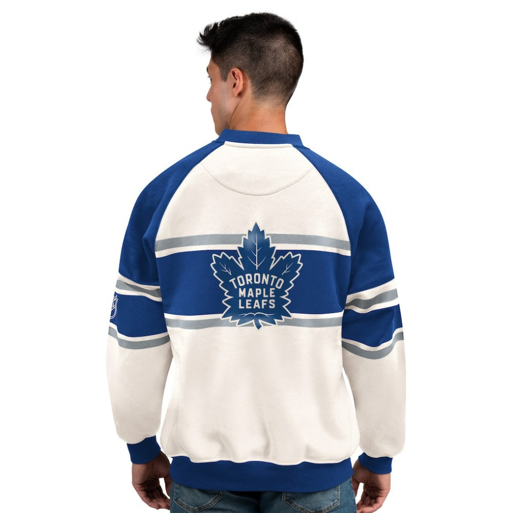 NHL White Toronto Maple Leafs Starter Male Adult Defense Fleece Crewneck Sweatshirt