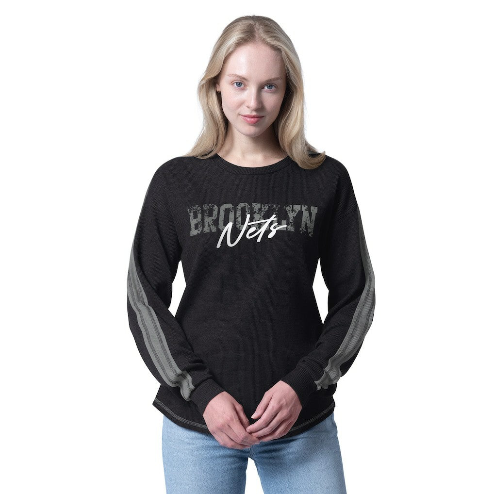 NBA Brooklyn Nets G-III 4Her by Carl Banks Women's Advantage Tri-Blend Long Sleeve T-Shirt