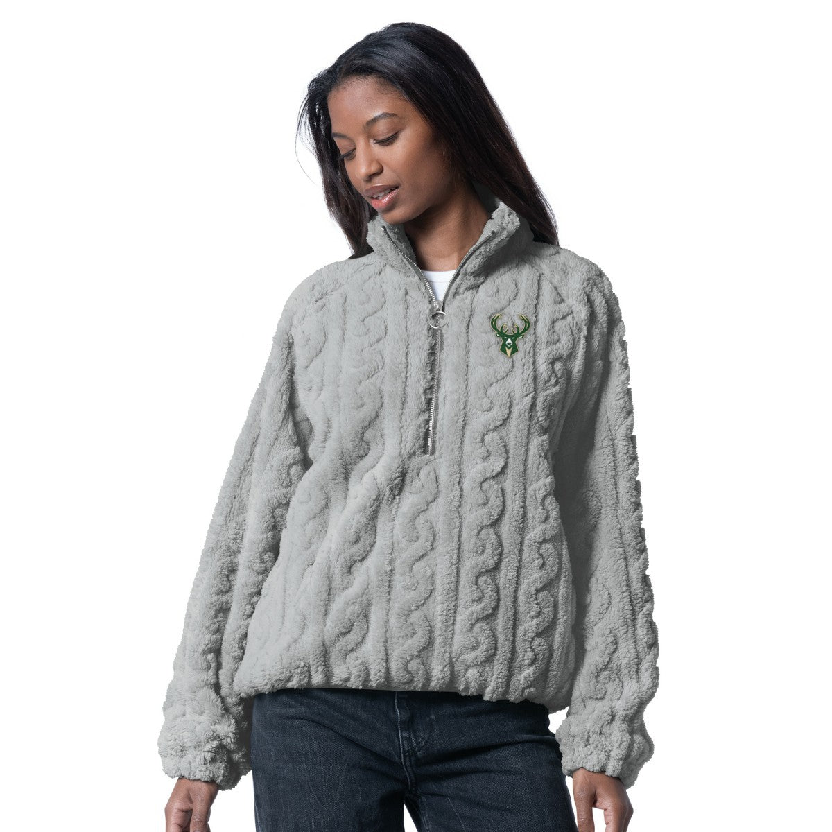 NBA Milwaukee Bucks G-III 4Her by Carl Banks Women's Champ Half-Zip Pullover