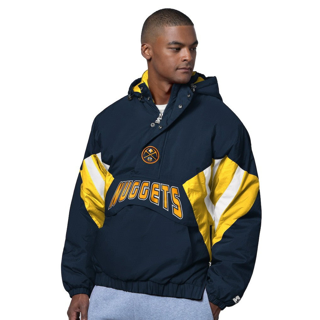 NBA Denver Nuggets Starter The Line Up Oxford Crinkle Half-Zip Hooded Jacket sale