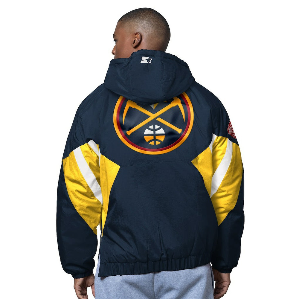 NBA Denver Nuggets Starter The Line Up Oxford Crinkle Half-Zip Hooded Jacket sale