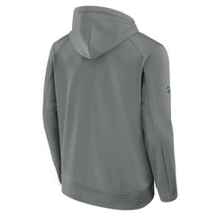 NHL Gray Edmonton Oilers Fanatics 2025 Stanley Cup Playoffs Authentic Pro Rink Fly Fleece Pullover Hoodie