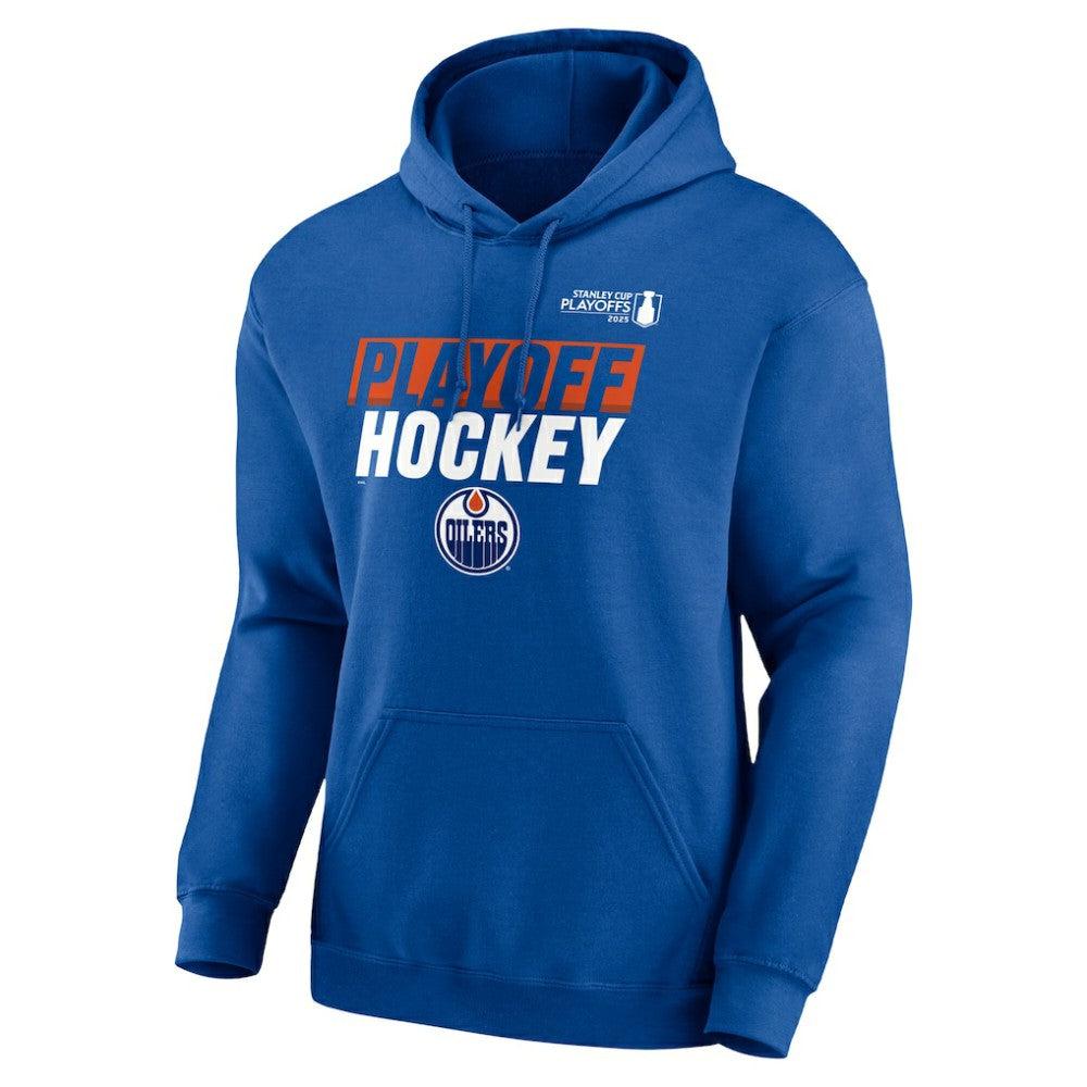 NHL Royal Edmonton Oilers Fanatics 2025 Stanley Cup Playoffs Breakout Fleece Pullover Hoodie