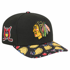 NHL Black Chicago Blackhawks New Era Mascot Visor 9SEVENTY Adjustable Hat
