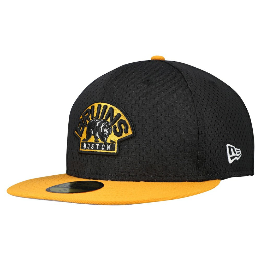 NHL Black/Gold Boston Bruins New Era Mesh Crown Two-Tone 59FIFTY Fitted Hat