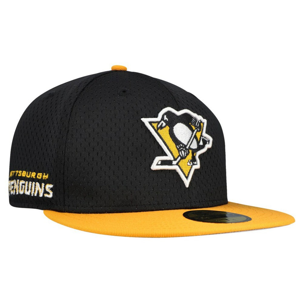 NHL Black/Gold Pittsburgh Penguins New Era Mesh Crown Two-Tone 59FIFTY Fitted Hat