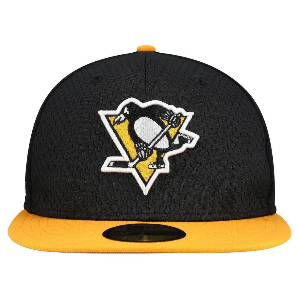 NHL Black/Gold Pittsburgh Penguins New Era Mesh Crown Two-Tone 59FIFTY Fitted Hat
