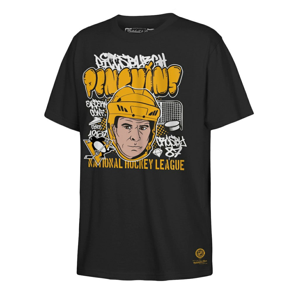 NHL Black Sidney Crosby Pittsburgh Penguins Mitchell & Ness Youth Caricature T-Shirt