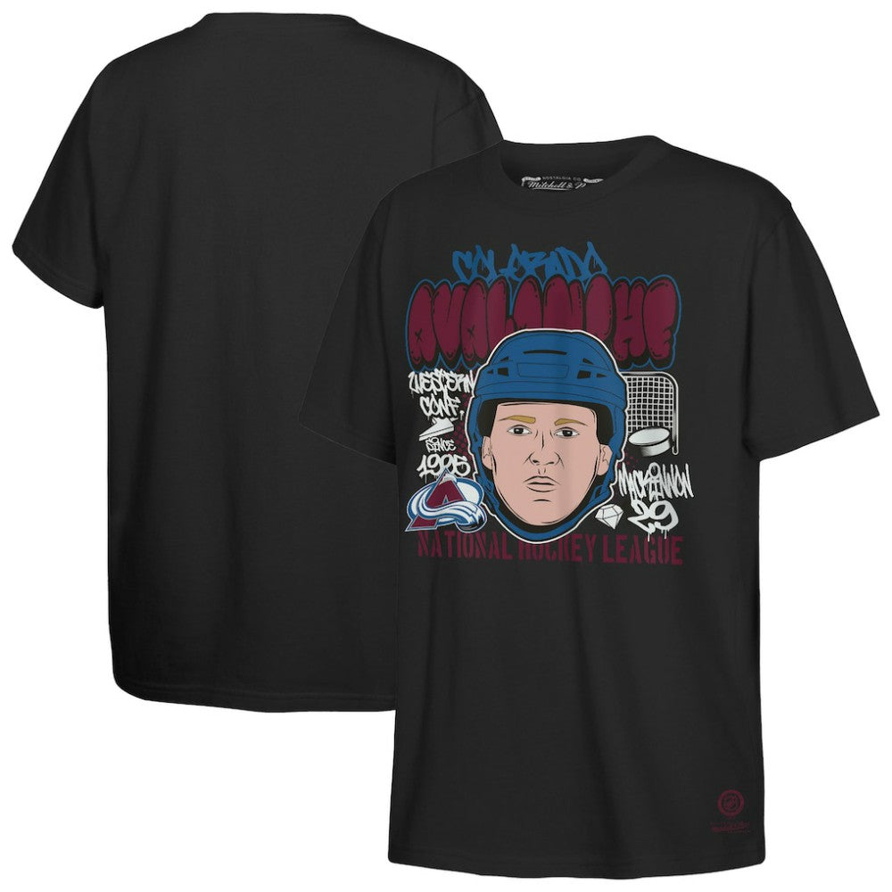 NHL Black Nathan MacKinnon Colorado Avalanche Mitchell & Ness Youth Caricature T-Shirt