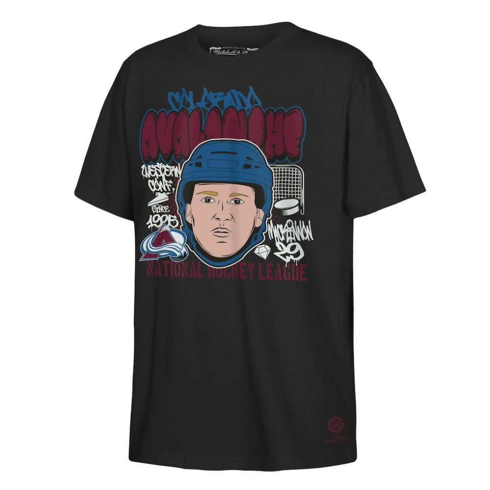 NHL Black Nathan MacKinnon Colorado Avalanche Mitchell & Ness Youth Caricature T-Shirt
