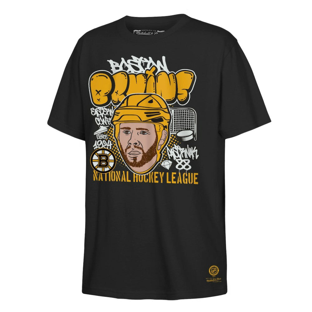 NHL Black David Pastrnak Boston Bruins Mitchell & Ness Youth Caricature T-Shirt