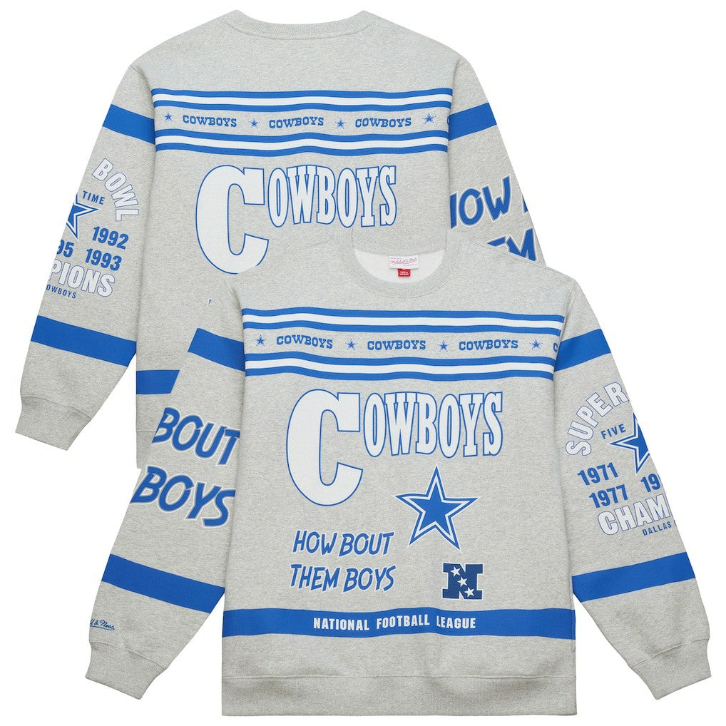 All Over Print Retro Fleece Sweatshirt - Dallas Cowboys