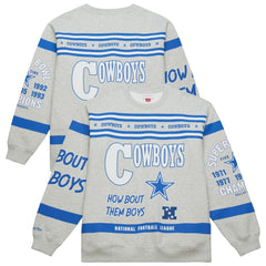 All Over Print Retro Fleece Sweatshirt - Dallas Cowboys
