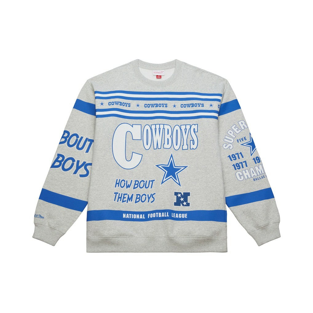 All Over Print Retro Fleece Sweatshirt - Dallas Cowboys