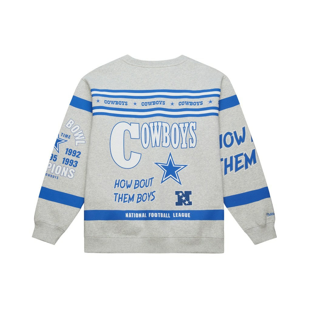 All Over Print Retro Fleece Sweatshirt - Dallas Cowboys