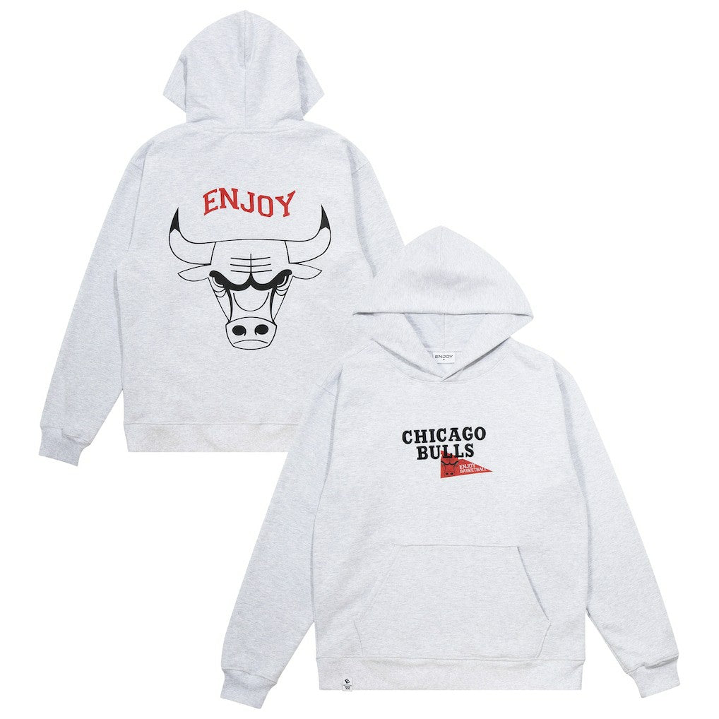 NBA Enjoy Basketball x Chicago Bulls Unisex Hoop Enthusiast Capsule Collection Pullover Hoodie - Heather Gray on sale
