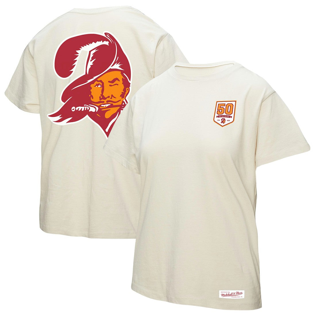 Women's 50th Season Pirate Oversized Boyfriend T-Shirt - Tampa Bay Buccaneers