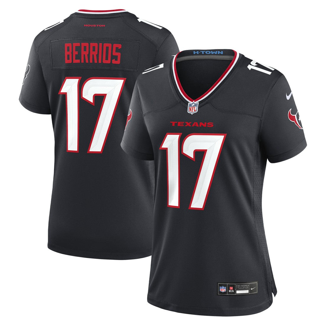 Braxton Berrios  Women's Team Game Jersey - Houston Texans