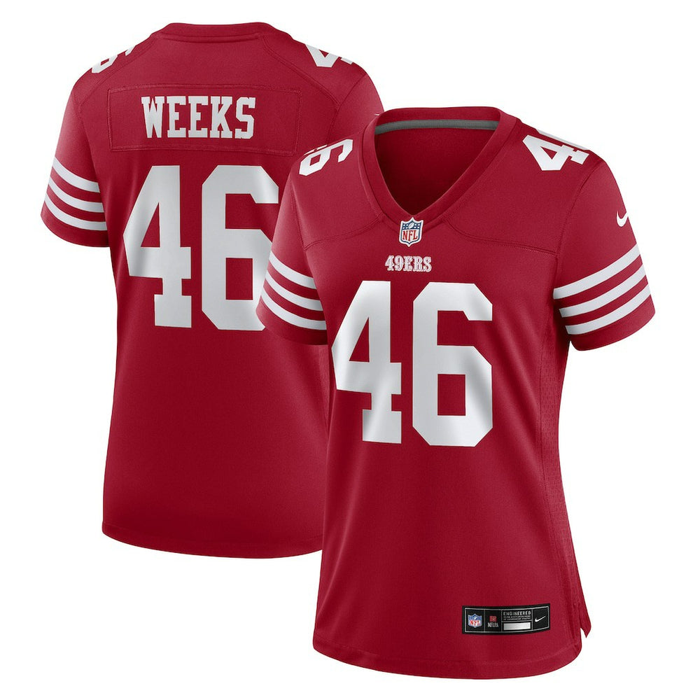 Jon Weeks  Women's Team Game Jersey - San Francisco 49ers