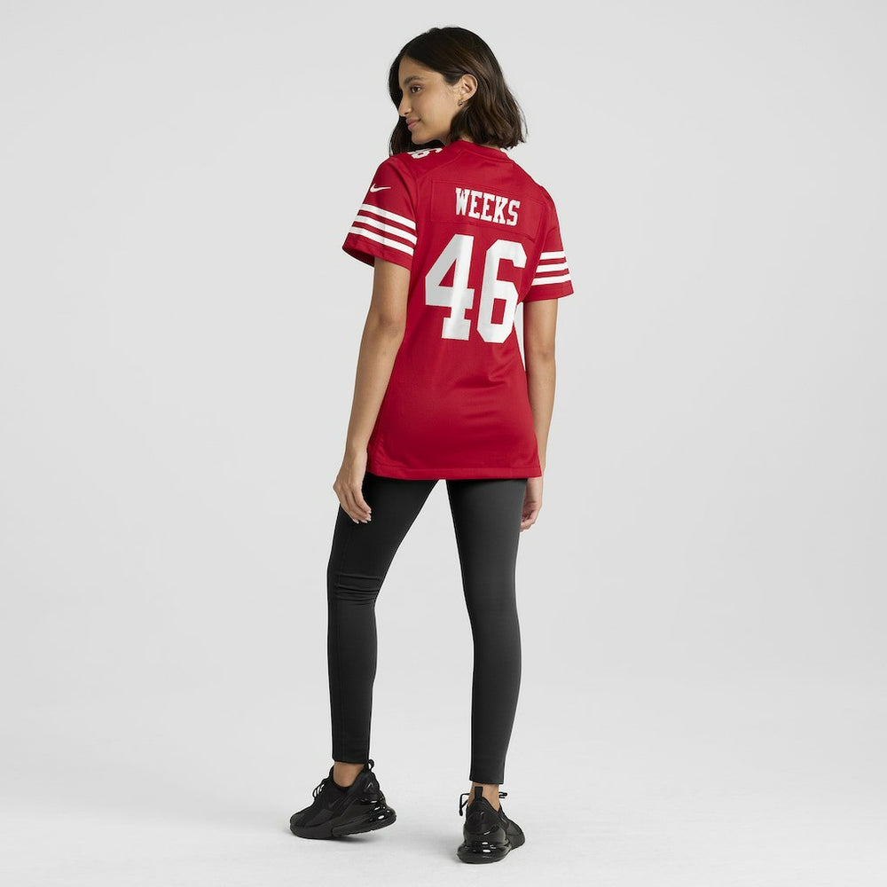 Jon Weeks  Women's Team Game Jersey - San Francisco 49ers