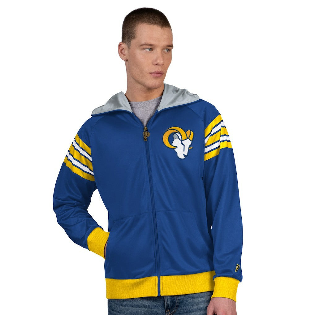 Pro Player Helmet Full-Zip Hooded Track Jacket - Los Angeles Rams