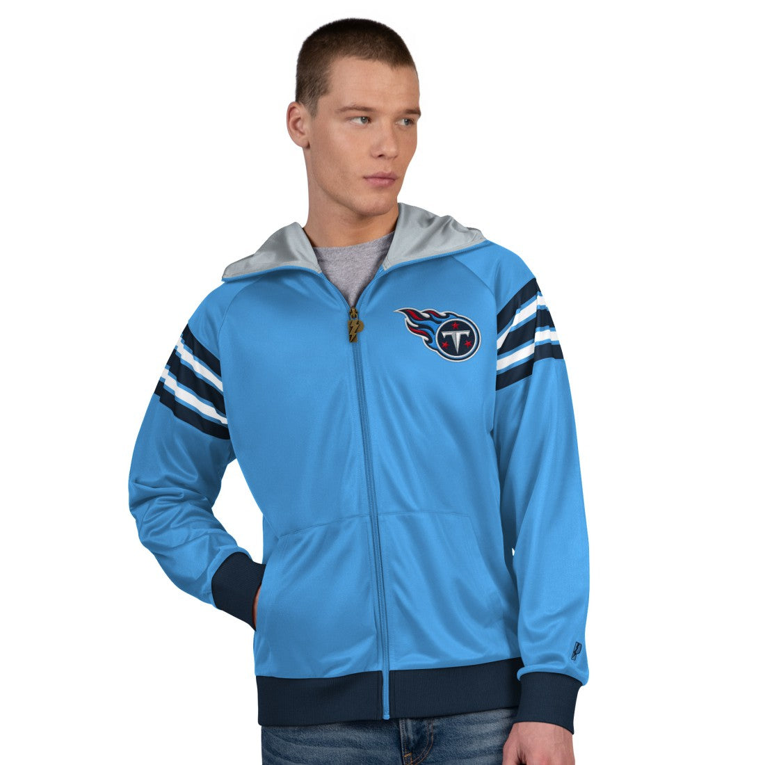 Pro Player Helmet Full-Zip Hooded Track Jacket - Tennessee Titans