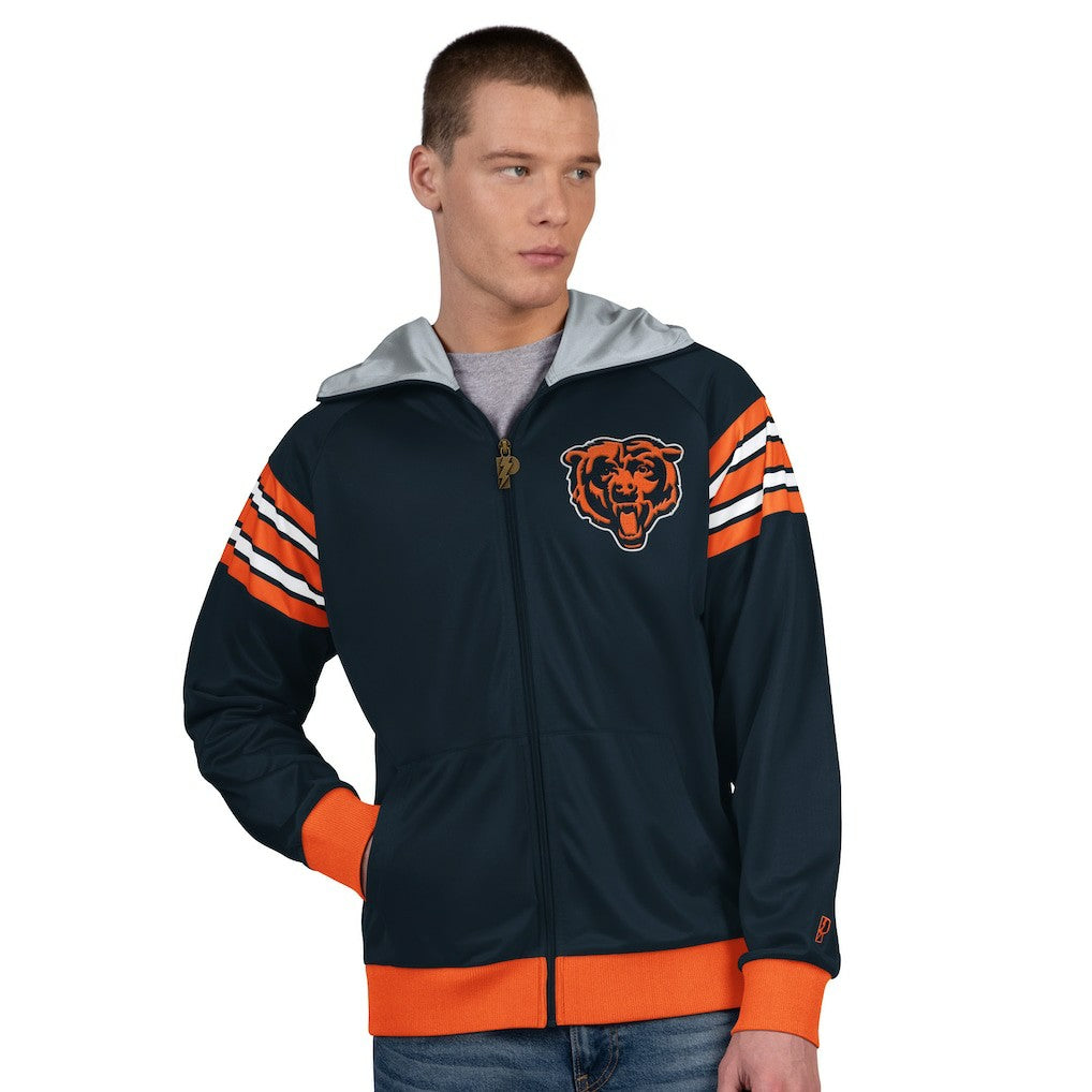 Pro Player Helmet Full-Zip Hooded Track Jacket - Chicago Bears