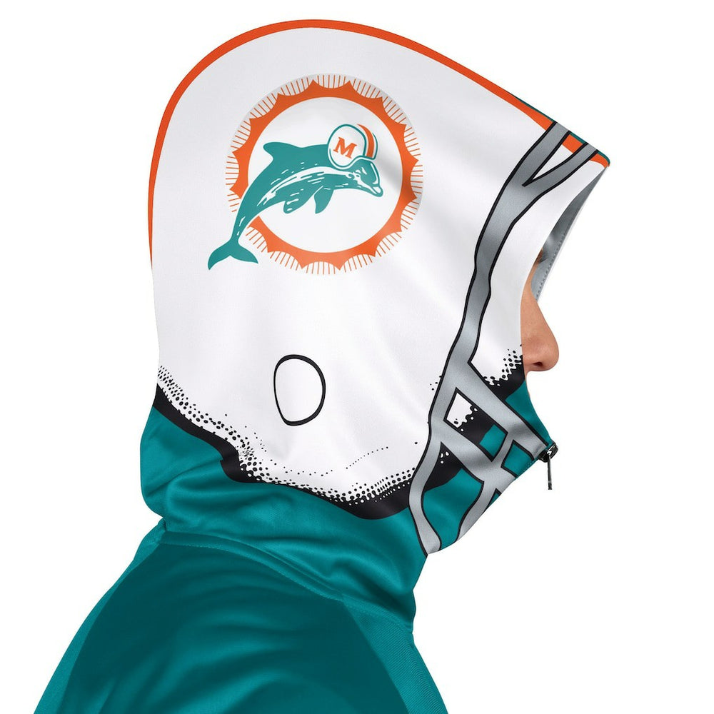 Pro Player Retro Helmet Full-Zip Hooded Track Jacket - Miami Dolphins