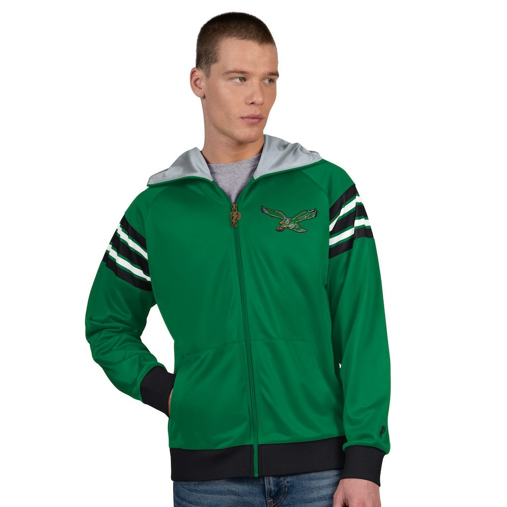 Pro Player Retro Helmet Full-Zip Hooded Track Jacket - Philadelphia Eagles