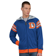Pro Player Retro Helmet Full-Zip Hooded Track Jacket - Denver Broncos