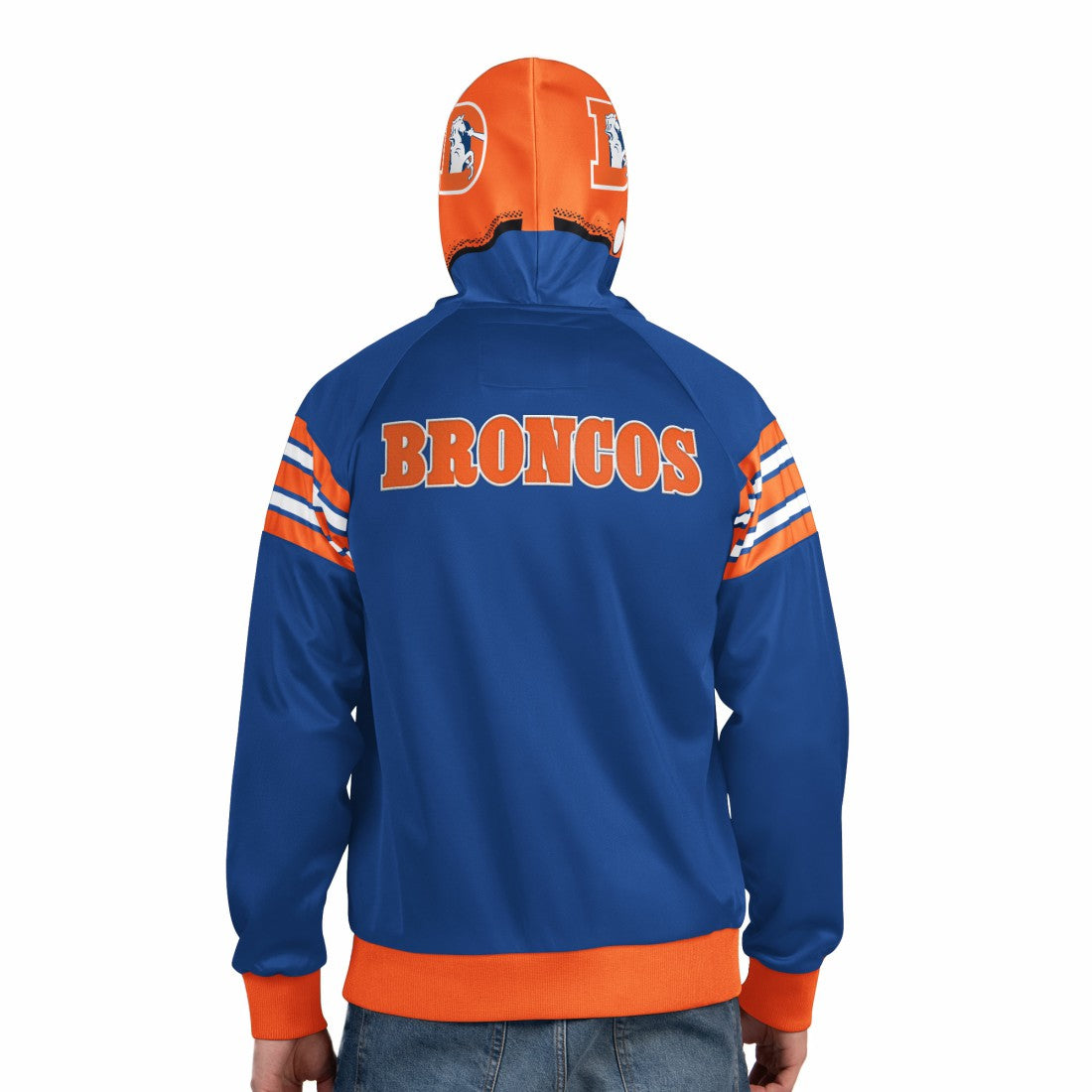 Pro Player Retro Helmet Full-Zip Hooded Track Jacket - Denver Broncos