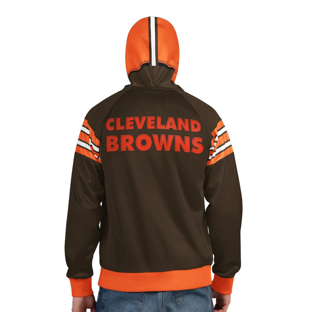 Pro Player Retro Helmet Full-Zip Hooded Track Jacket - Cleveland Browns