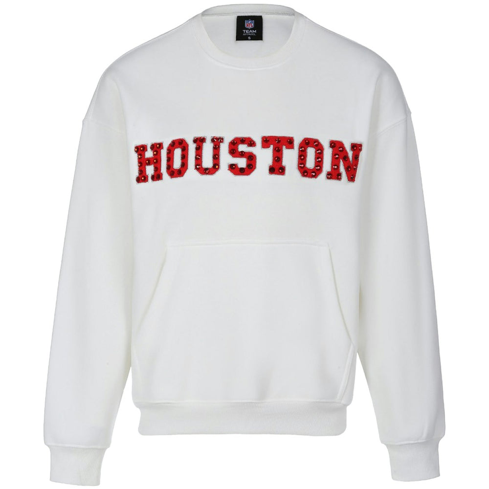 Cuce Women's Chenille Jeweled Sweatshirt - Houston Texans