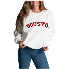 Cuce Women's Chenille Jeweled Sweatshirt - Houston Texans
