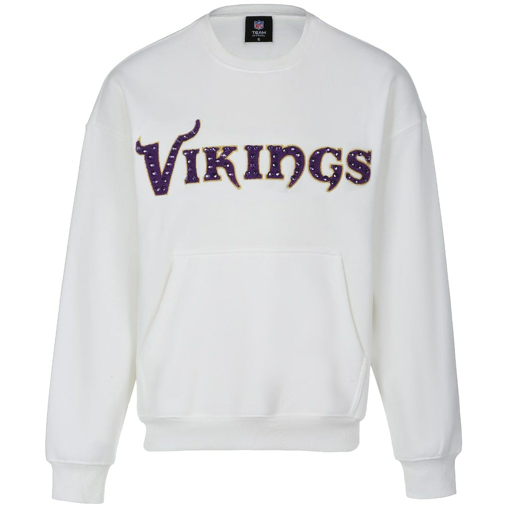 Cuce Women's Chenille Jeweled Sweatshirt - Minnesota Vikings
