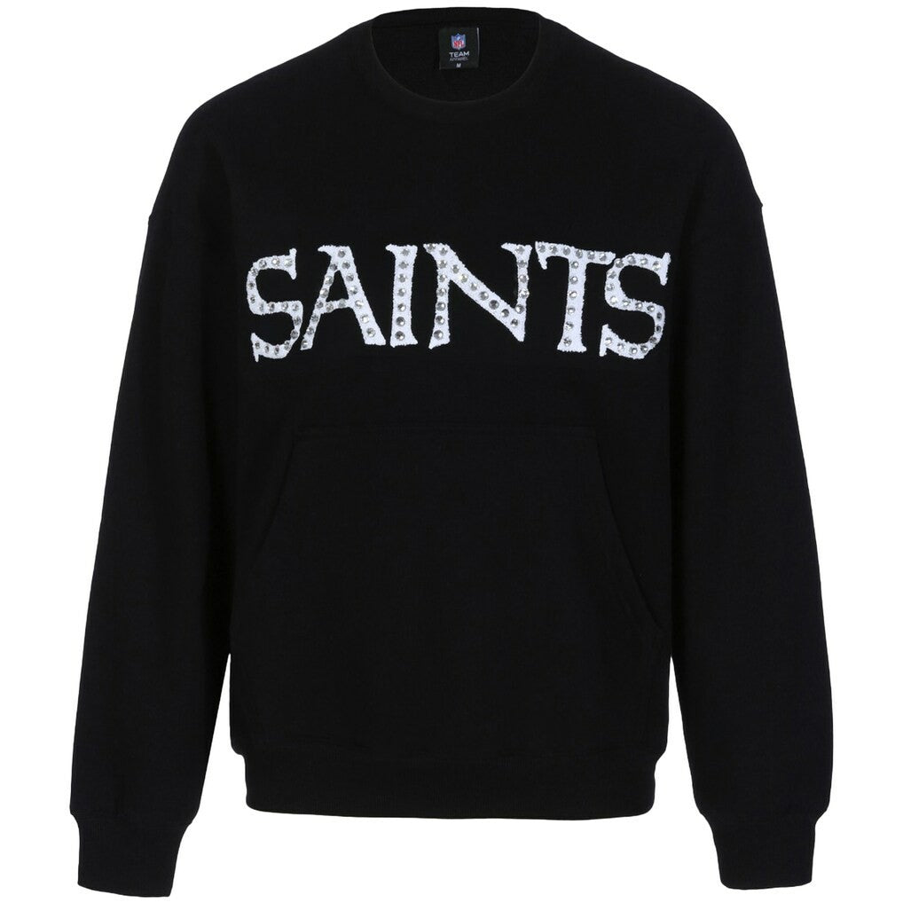 Cuce Women's Chenille Jeweled Sweatshirt - New Orleans Saints