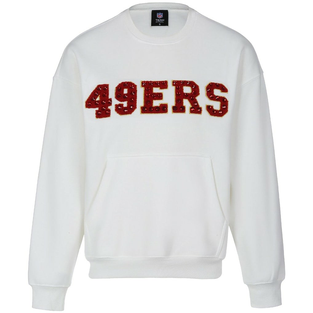 Cuce Women's Chenille Jeweled Sweatshirt - San Francisco 49ers