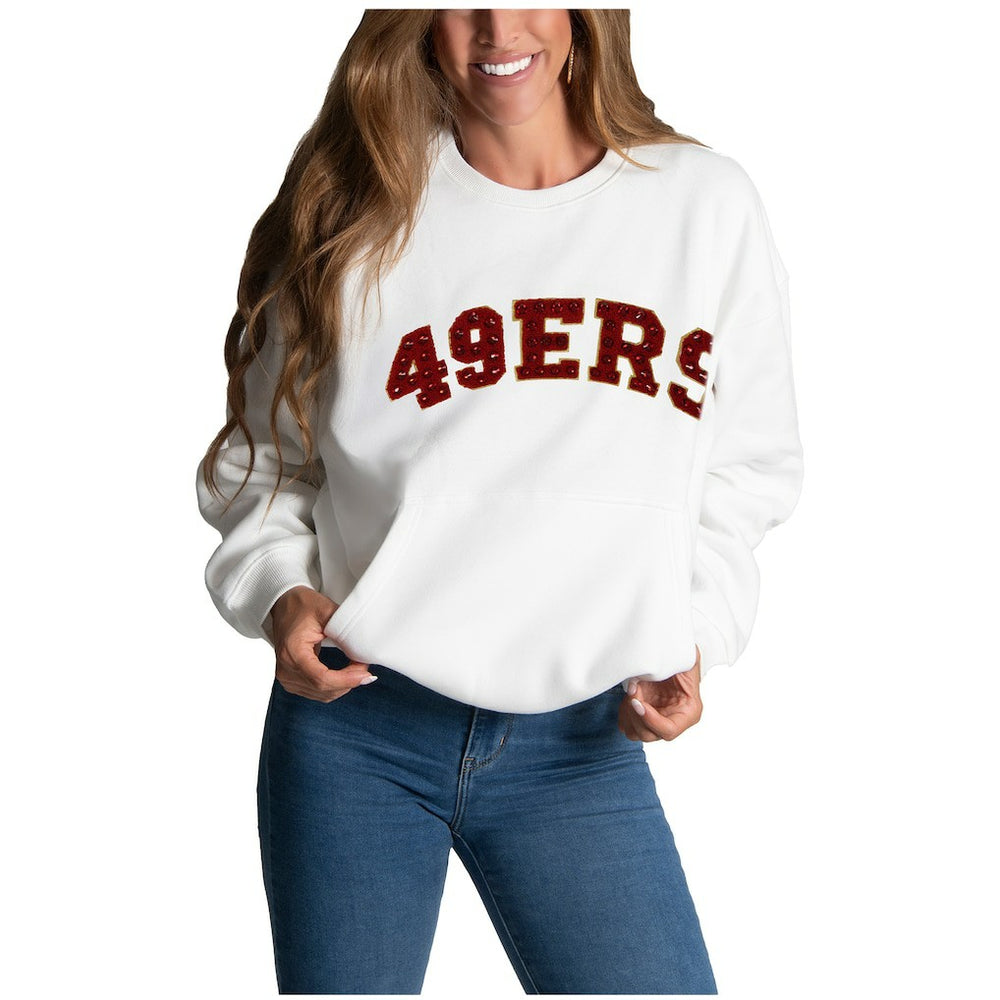Cuce Women's Chenille Jeweled Sweatshirt - San Francisco 49ers