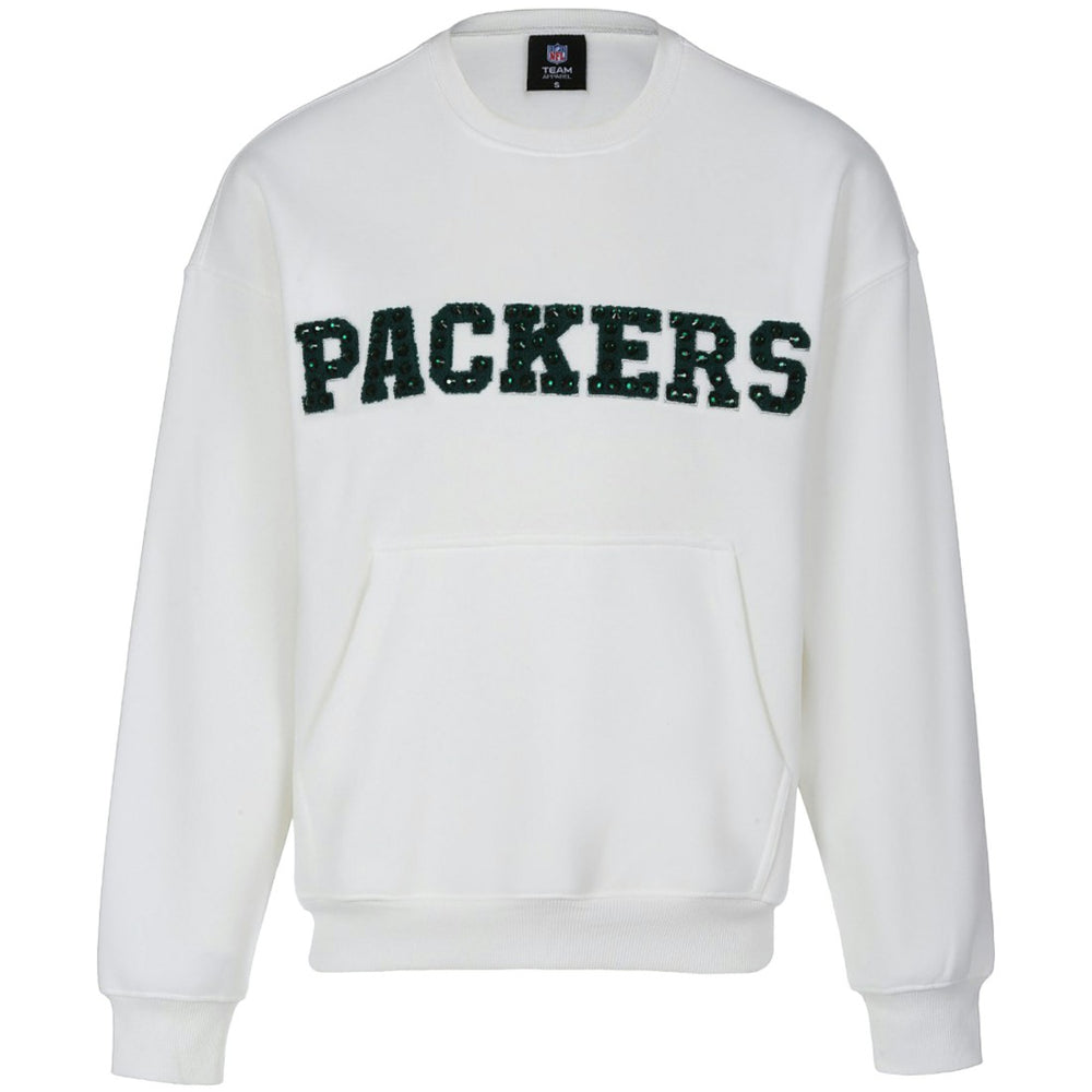 Cuce Women's Chenille Jeweled Sweatshirt - Green Bay Packers