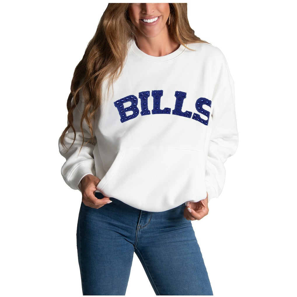 Cuce Women's Chenille Jeweled Sweatshirt - Buffalo Bills