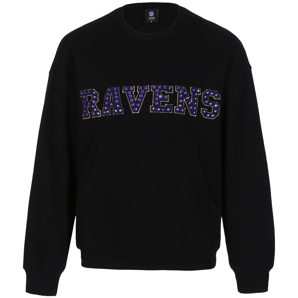 Cuce Women's Chenille Jeweled Sweatshirt - Baltimore Ravens