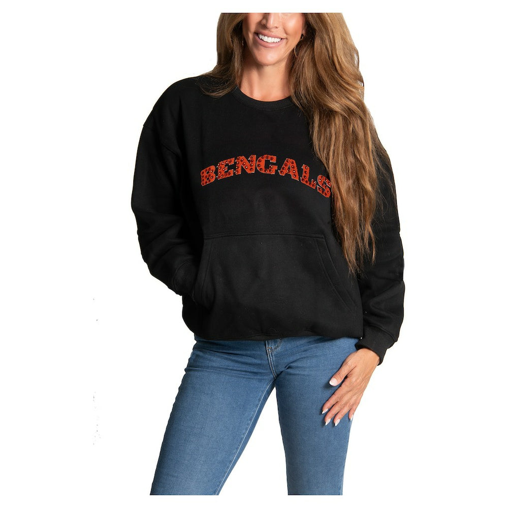 Cuce Women's Chenille Jeweled Sweatshirt - Cincinnati Bengals