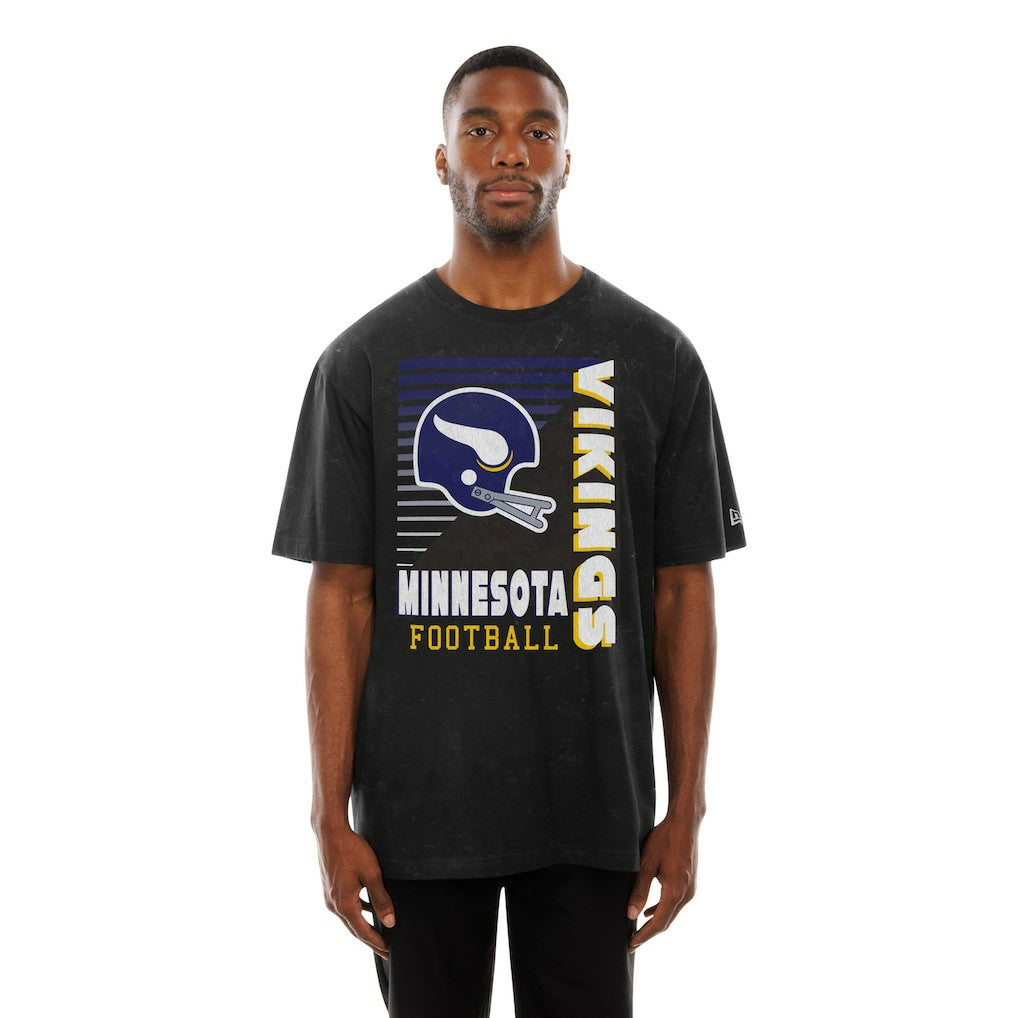Retro Logo Enzyme Washed Oversized T-Shirt - Minnesota Vikings
