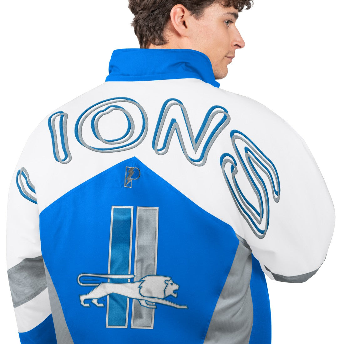 Pro Player Shoulder To Shoulder Polyfill Full-Zip Hooded Jacket - Detroit Lions